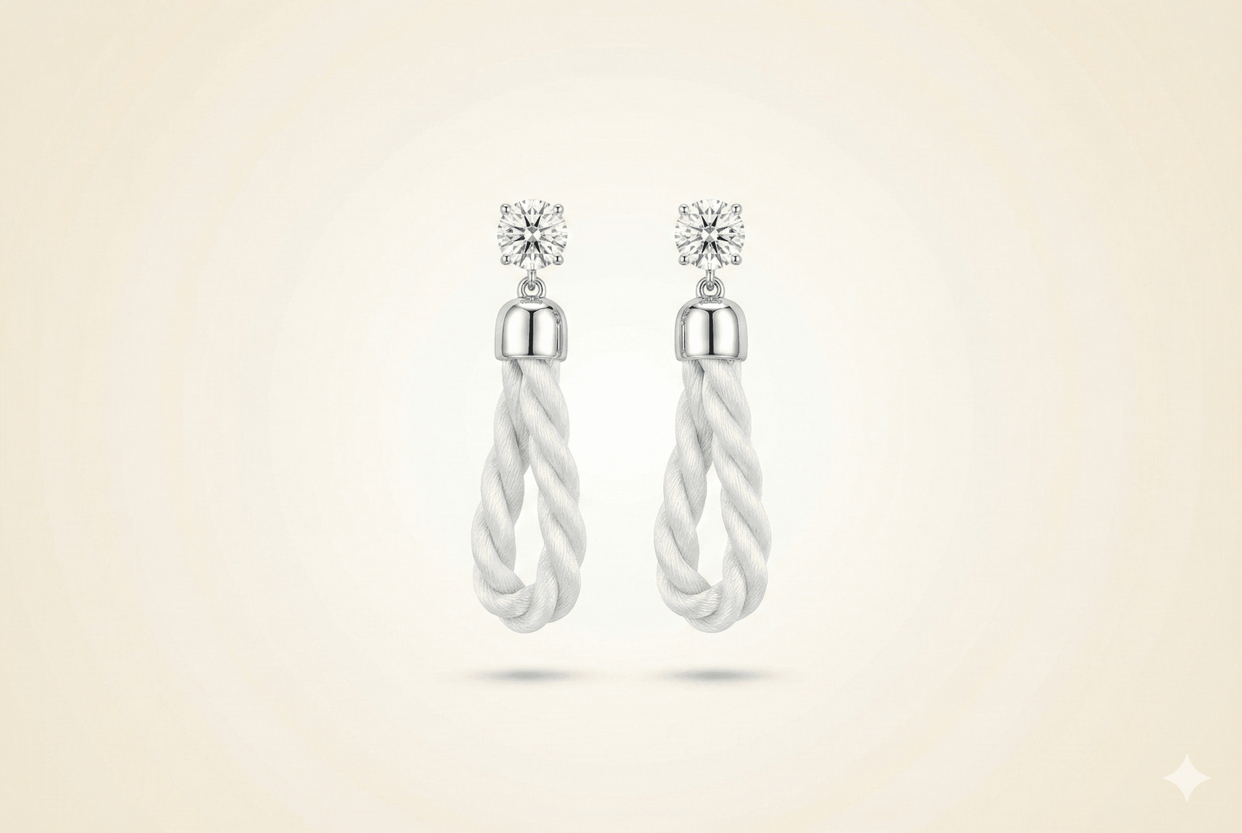 Silk Drop Earrings - White