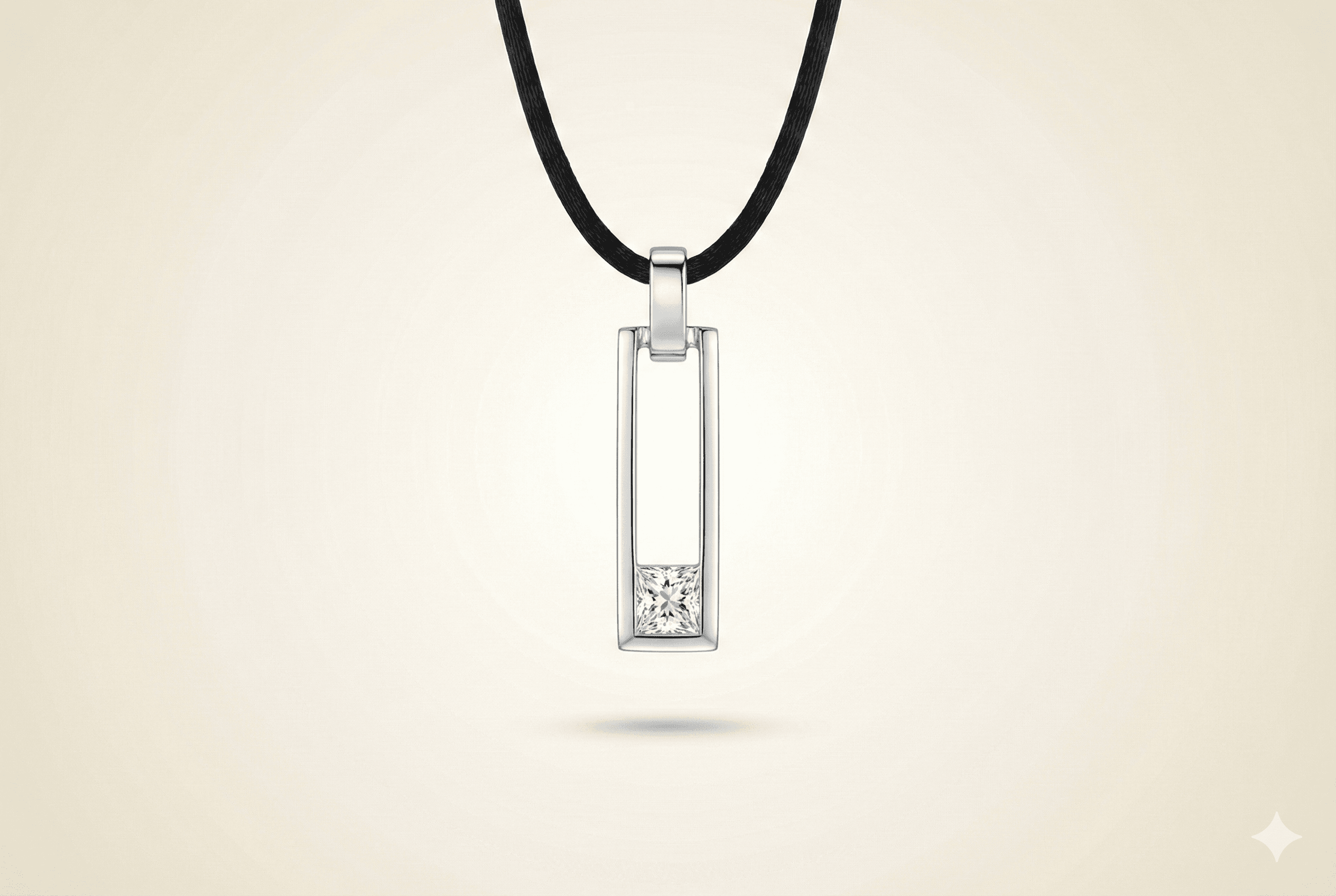 Minimalist Pendant - Black Rope